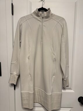 lululemon athletica Cream Long Sleeve Half-Zip Dress